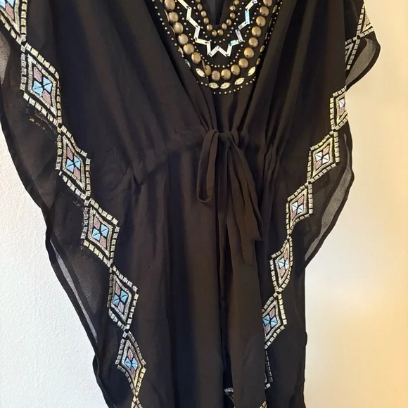 Raviya | Black Beaded Swim Coverup | Size Small - Picture 11 of 15